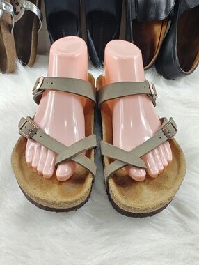 Birkenstock Mayari Brown Leather Toe Loop Buckle Sandals Women’s EU 39 US 8–8.5